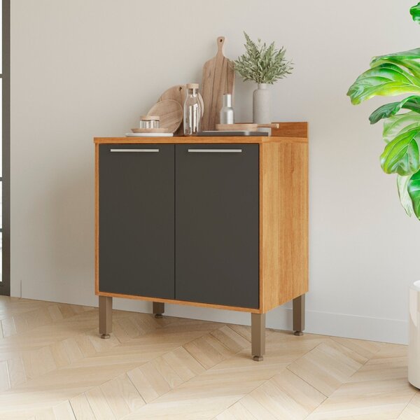 Balcão Para Cozinha 2 Portas Paris Cinamomo/graffite