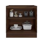 Balcão Para Cozinha 2 Portas Sem Tampo Caen Nogueira Branco