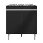 Balcão Para Cozinha 2 Portas United Preto Fosco