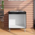 Balcão Para Cozinha 2 Portas United Preto Fosco