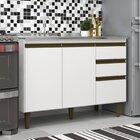 Balcão Para Cozinha 3 Gavetas 2 Portas 120cm Branco