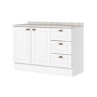 Balcão Para Cozinha 3 Gavetas 2 Portas Com Tampo Emily Branco