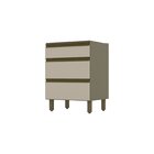 Balcão Para Cozinha 3 Gavetas 60cm 100% Mdf Aurora Espresso M