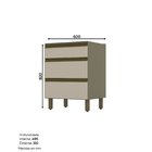 Balcão Para Cozinha 3 Gavetas 60cm 100% Mdf Aurora Espresso M