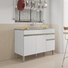 Balcão Para Cozinha 3 Portas 1 Gaveta 120cm Line Supremo