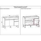 Balcão Para Cozinha 3 Portas 1 Gaveta 120cm Line Supremo