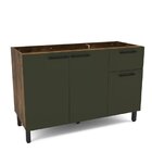 Balcão Para Cozinha 3 Portas 1 Gaveta Espaguete 120cm  Alamo/