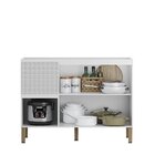 Balcão Para Cozinha 3 Portas 2 Gavetas 120cm Branco/ Artico