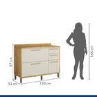 Balcão Para Cozinha 3 Portas 2 Gavetas 120cm Torino Cinamomo/