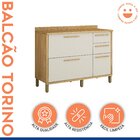 Balcão Para Cozinha 3 Portas 2 Gavetas 120cm Torino Cinamomo/
