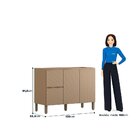 Balcão Para Cozinha 3 Portas 2 Gavetas 120cm Vanilla