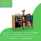Balcão Para Cozinha 3 Portas 2 Gavetas Amanda Cinamomo / Azul