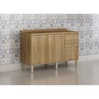 Balcão Para Cozinha 3 Portas 2 Gavetas Montreal Sallêto Móvei