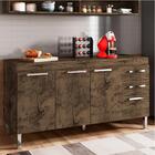 Balcão Para Cozinha 3 Portas 3 Gavetas Castanho Dinamarca Bri