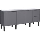 Balcão Para Cozinha 3 Portas 3 Gavetas Cisne  Cinza