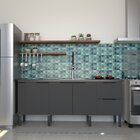 Balcão Para Cozinha 3 Portas 3 Gavetas Cisne  Preto