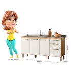 Balcão Para Cozinha 3 Portas 3 Gavetas Fit Freijó/off White C