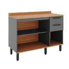 Balcão Para Cozinha 3 Portas Castanha Cinza / Freijó