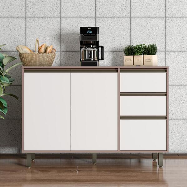 Balcão Para Cozinha 3 Portas Com Tampo Inglewood Capuccino Of