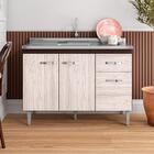 Balcão Para Cozinha 3 Portas Derby Castanho Avelã