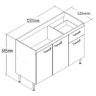 Balcão Para Cozinha 3 Portas E 1 Gaveta 120 Cm Branco