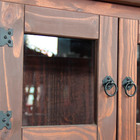 Balcão Para Cozinha 3 Portas Em Vidro Madeira Maciça Imbuia S