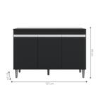 Balcão Para Cozinha 3 Portas Leyton Preto