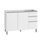 Balcão Para Cozinha 3 Portas Para Cuba Banfield Branco