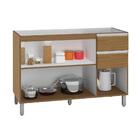 Balcão Para Cozinha 3 Portas Sem Tampo Jersey Carvalho