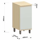 Balcão Para Cozinha 40 Cm 1 Porta Mdf/mdp Aurora Cinza Cristal