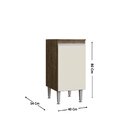 Balcão Para Cozinha 40cm 1 Porta Athena  Móveis Itaúba/off Wh