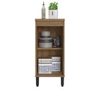 Balcão Para Cozinha 40cm 1 Porta Com Pés Paola  Mel/preto