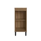 Balcão Para Cozinha 40cm 1 Porta Com Pés Paola  Mel/preto