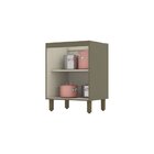 Balcão Para Cozinha 60cm 2 Portas Évelin  Duna/cristal