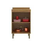 Balcão Para Cozinha 60cm 2 Portas Ipê/cristalo