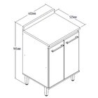 Balcão Para Cozinha 60cm 2 Portas Ipê/cristalo