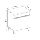 Balcão Para Cozinha 70cm 2 Portas Requinte Yescasa Preto