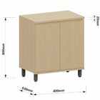 Balcão Para Cozinha 80 Cm 2 Portas Mdf/mdp Aurora Carvalho