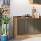 Balcão Para Cozinha 80cm 2 Portas Classica Montana/bronze