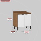 Balcão Para Cozinha 80cm 2 Portas Firenze Amendola Touch/bran