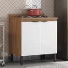 Balcão Para Cozinha 80cm 2 Portas Firenze Amendola Touch/bran