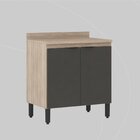 Balcão Para Cozinha 80cm 2 Portas Firenze Avena Touch/grafito