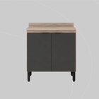 Balcão Para Cozinha 80cm 2 Portas Firenze Avena Touch/grafito