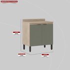 Balcão Para Cozinha 80cm 2 Portas Firenze Avena Touch/menta