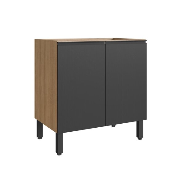 Balcão Para Cozinha 80cm 2 Portas Montana/grafite