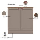 Balcão Para Cozinha 80cm Com Tampo Unna Gris