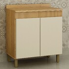 Balcão Para Cozinha 80cm Dakota 2 Portas Cinamomo/off White -