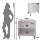 Balcão Para Cozinha 80cm Em Mdf 2 Portas E 1 Prateleira Branco