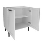 Balcão Para Cozinha 80cm Em Mdf 2 Portas E 1 Prateleira Branco