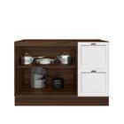 Balcão Para Cozinha Americana 120 Cm 2 Portas 2 Gavetas Nogue